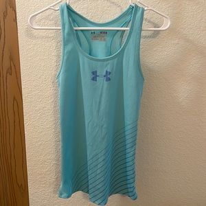Under Armor Aqua and Royal Blue Fitted Tank Top Size Medium